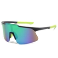 Occhiali da sole sportivi da ciclismo con lenti arcobaleno e montatura giallo neon - Montatura Nera Lenti Specchio Verde