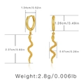 18K gold-plated snake hoop earrings with detailed scale texture on a clean white background - S-shaped Snake