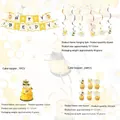 Honey Bee Day party decoration set with Happy Bee Day banner and cake toppers - 4-Piece Decoration Set