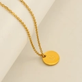 Collier en acier inoxydable doré avec pendentif lettre G poli sur une chaîne fine - Lettre G (Chaîne Incluse)