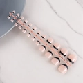 French tip press-on nails in light pink with black edges on 24-piece plastic strip - French Black Tip Toe Nails Glossy (TN-MP02)
