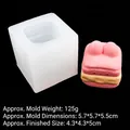 Quadratische Silikonform für Erdbeerkuchen-Kerzen und Harzornamente mit glatter Oberfläche - 1#B754 Quadratisches Dessert