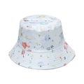White bucket hat featuring colorful watercolor mushroom and floral patterns - White Watercolor Mushroom Floral (C)