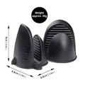 Pack de 2 guantes de cocina de silicona negra con forma de tiburón y textura antideslizante - Pequeño / Negro