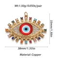 Detailed view of evil eye copper pendant with colorful zircon and enamel inlay - YSN031-01 (Colorful Spiked Eye)