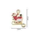 Christmas Santa sleigh pendant charm in gold and red enamel, size 2.1cm by 1.6cm - 2359 Santa Sleigh