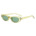 Oval sunglasses with translucent lime green frames and dark green lenses style CAT-330232 - Transparent Green Frame Green Lens