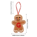 Addobbo natalizio omino di pan di zenzero in feltro con lettera G rossa ricamata - 11x8,5 cm / Stile G