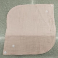 Soft light pink muslin baby bib with textured cotton fabric and white snap buttons - Pink (50#)