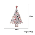 Gold Christmas tree brooch with red and green rhinestones, size 52mm by 33mm - Hollow Multicolor Rhinestone Style (Christmas Tree 24)