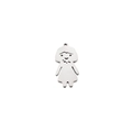 Dettaglio di un ciondolo a forma di bambina in argento per gioielli in acciaio - Girls / Color Acciaio