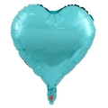 Shiny turquoise heart-shaped foil balloon with metallic finish for wedding parties - 18 Inch / Tiffany Blue