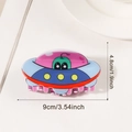 Pinza per capelli UFO cartoon rosa e blu con dettagli gialli per acconciature creative - Rosa Blu e Giallo