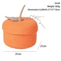 Small orange pumpkin woven storage basket for Halloween candy, 21x21x16cm size - Cotton Rope Pumpkin Basket 21*16CM