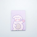 Mini cute cartoon sticky note with purple plaid sheep and pink heart illustration - Plaid Sheep (SR2008-31)