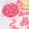 DIY semi-transparent matte pink round acrylic beads for bracelets and necklaces - Dark Pink Frosted Round (110pcs)