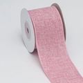 Pink faux linen ribbon roll with woven texture and reinforced edges for DIY gift wrapping - 5cm*5 Yards / Pink