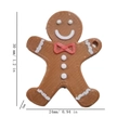 Adorno navideño de hombre de jengibre marrón con detalles blancos y rojos 30x24x3mm - Hombre de jengibre
