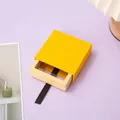 Ginger yellow jewelry drawer gift box with black ribbon pull and off-white interior - Yellow Drawer + Yellow Box / Round Base