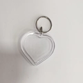 Clear acrylic heart-shaped keychain with insert space for photos and metal ring - Heart Shape 5x5cm