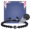 Bracelet en pierre de lave avec projection Je t'aime et carte cadeau pour copine - À ma nièce / Pierre de Lave