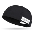 Black quick-dry docker hat featuring a white side label and adjustable strap detail - One Size (55-60cm Adjustable) / Black