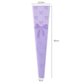 Purple waterproof OPP flower sleeve for single roses with elegant bow pattern print - Gift Style Single-Stem Bag (Purple)