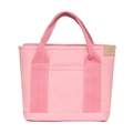 Front view of pink canvas tote bag with reinforced handles and durable fabric detail - Pink