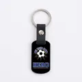 Porte-clés football avec lanière en cuir et slogan motivant Be Your Own Hero - Style Be Your Own Hero (CPK107)