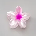 Pearlescent pink-purple gradient frangipani flower hair claw clip in resin - Pearlescent Pink [6cm Medium]