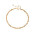 Detailed view of a gold-plated double-layer satellite chain bracelet with micro beads - Double Layer 14K Gold