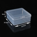 Transparent square plastic jewelry box with snap lid measuring 10.5x10.5x4cm size - 40105 Square Box (10.5*10.5*4cm)