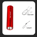 Mini red LED flashlight set with USB charging cable and portable lanyard accessory - Fixed Focus Flashlight + Charging Cable + Lanyard / Sun Red