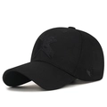 Casquette de baseball en coton noir avec logo X brodé en 3D et sangle réglable - Réglable / Noir avec broderie noire