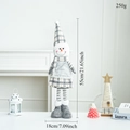 Detailed view of grey plush snowman decoration with size dimensions 55cm by 18cm - Gray Telescopic Snowman