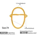 Detailed dimension guide for golden minimalist oval open ring in stainless steel - Minimalist Oval Hollow Style (Y180) / Gold