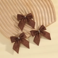 Three-piece set of handmade dark brown burlap bows with rustic natural fiber texture - 7*7.5cm / Brown (Style 6)