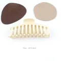 Extra large matte cream hair claw clip for women, size 14.5x6cm, vintage Korean style - Milky White