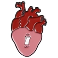 Creative anatomical heart metal enamel pin badge with On-Off toggle switch design - Heart Switch Design Style (xz2195)
