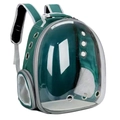 Deep green panoramic pet backpack with transparent space capsule shell and air vents - Dark Green