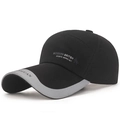 Schwarze Baseballkappe für Herren mit verlängerter Krempe und grauem Rand für Outdoor - Verstellbar / Schwarz