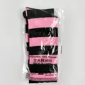 Calcetines altos a rayas rosa y negro en embalaje de plástico transparente - Rayas Negro Rosa