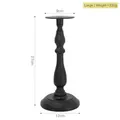 Large 27cm black matte metal candlestick holder for modern nordic minimalist home decor - Black-Large