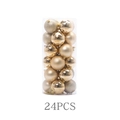Set of 24 gold Christmas ornaments with matte, shiny, and glittery electroplated finish - Gold 4cm 24 Pieces Bulk/carton Packaging