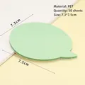 Mintgrüne transparente PET-Haftnotizen in Sprechblasenform, wasserfest, 50 Blatt - Erbsengrüne Sprechblase 50 Blatt