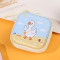 Cartoon duck square tinplate coin purse with zipper closure and wrist strap - Duck