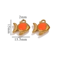 Goldener Goldfisch-Anhänger aus orangefarbenem Email mit Maßen 15mm x 15,5mm - Goldfisch