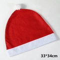Klassieke rode kerstmuts auto hoofdsteunhoes met witte pompon, maat 33x34cm - Kerstauto hoofdsteunhoes (niet-geweven)