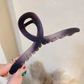 Large matte purple gradient hair claw clip with twisted design for elegant updos - Matte Twist / 13cm / Black Purple