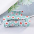 Pinza para el pelo cuadrada verde menta con margaritas blancas para pelo grueso - Floral Verde Menta